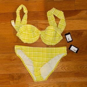 Kate Spade Light Green Plaid Bikini